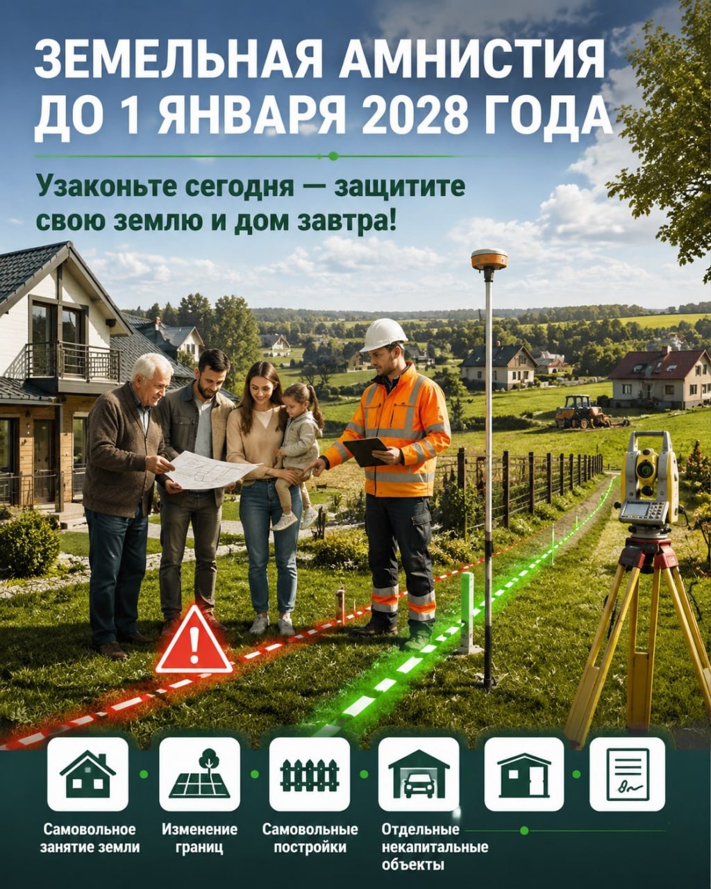 ЗЕМЕЛЬНАЯ АМНИСТИЯ ДО 1 ЯНВАРЯ 2028 ГОДА